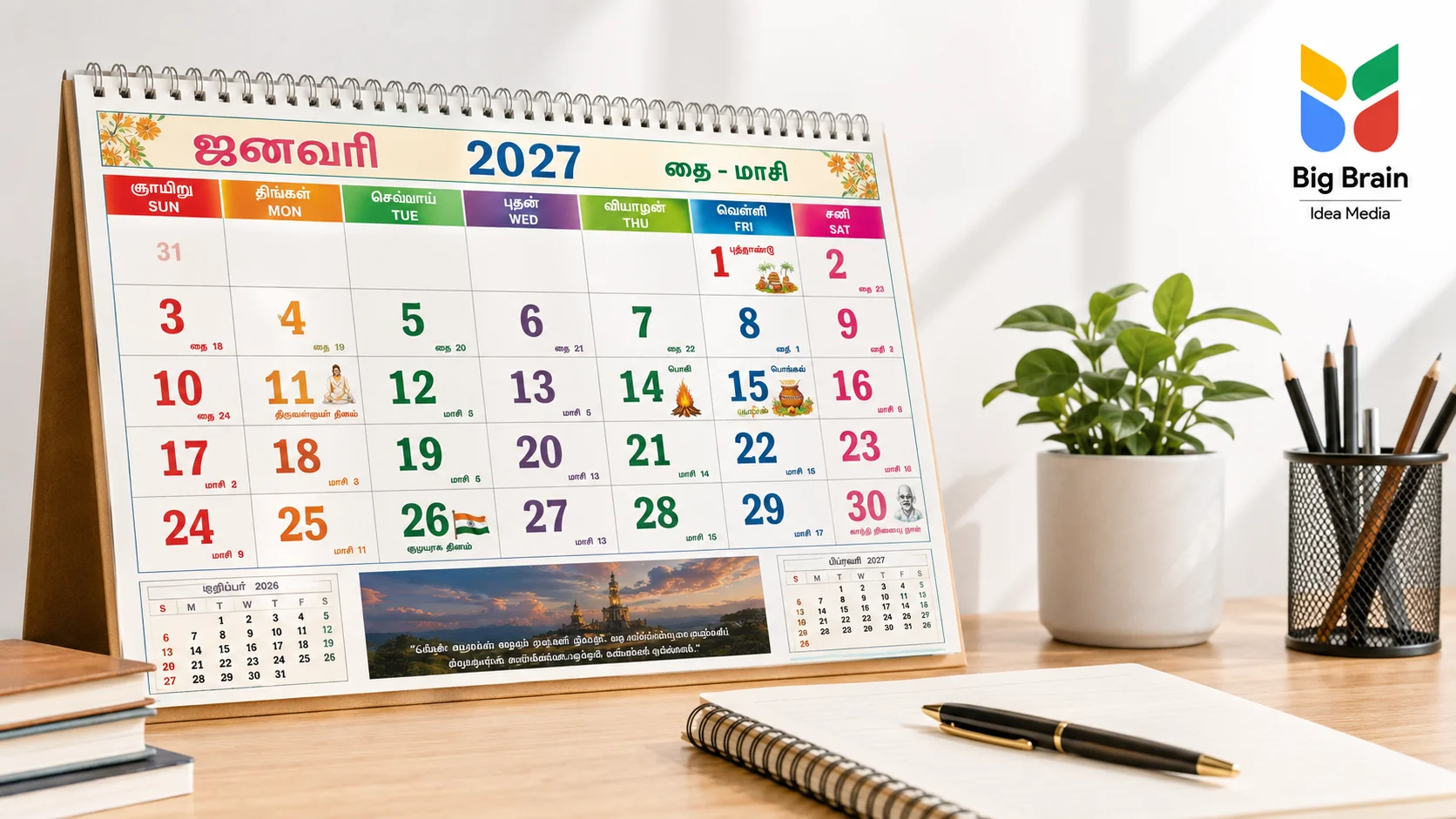 2027 monthly calendar for better planning, productivity and organised scheduling